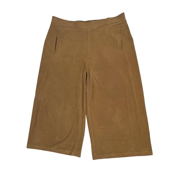 Chicos Faux Suede Wide Crop‎ Pants Size 1.5 Medium 10 (33x21) Brown High Rise - Picture 7 of 10